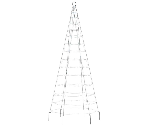 vidaXL Ziemassvētku egle karoga mastam, 200 vēsi baltas LED, 180 cm