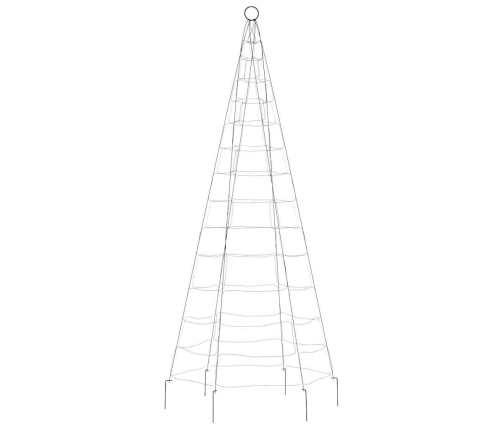 vidaXL Ziemassvētku egle karoga mastam, 200 vēsi baltas LED, 180 cm