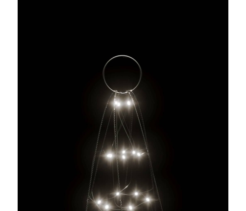 vidaXL Ziemassvētku egle karoga mastam, 200 vēsi baltas LED, 180 cm