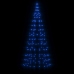 vidaXL Ziemassvētku egle karoga mastam, 200 zilas LED, 180 cm