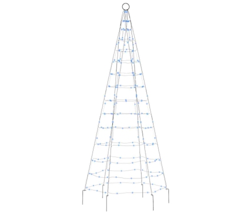 vidaXL Ziemassvētku egle karoga mastam, 200 zilas LED, 180 cm