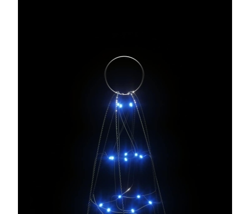 vidaXL Ziemassvētku egle karoga mastam, 200 zilas LED, 180 cm