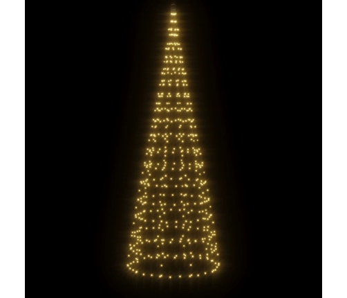 vidaXL Ziemassvētku egle karoga mastam, 550 silti baltas LED, 300 cm
