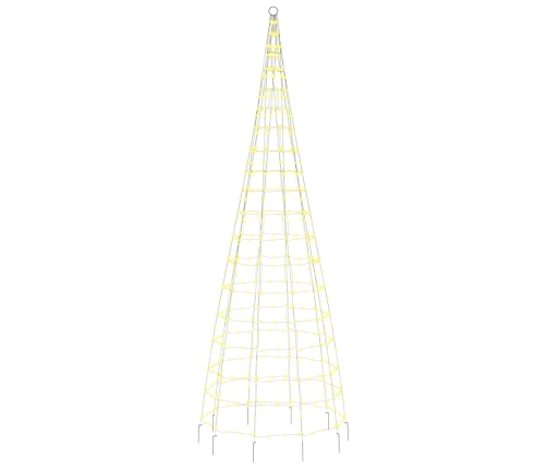vidaXL Ziemassvētku egle karoga mastam, 550 silti baltas LED, 300 cm