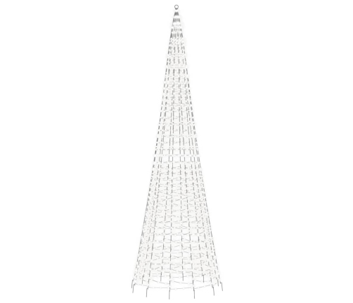 vidaXL Ziemassvētku egle karoga mastam, 1534 vēsi baltas LED, 500 cm