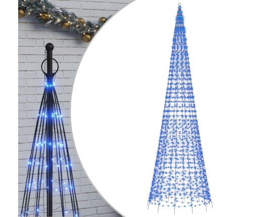 vidaXL Ziemassvētku egle karoga mastam, 1534 zilas LED, 500 cm