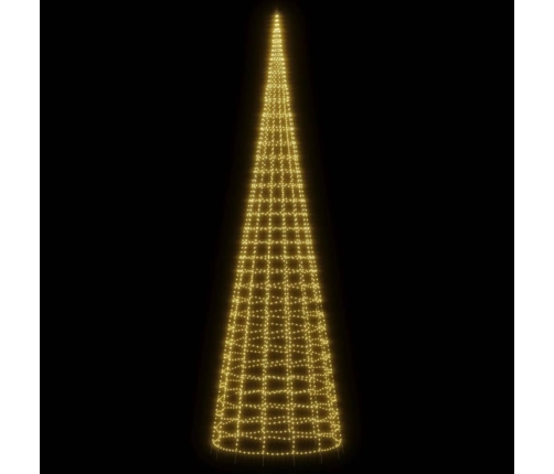 vidaXL Ziemassvētku egle karoga mastam, 3000 silti baltas LED, 800 cm