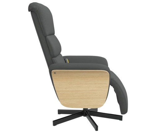 vidaXL masāžas atpūtas krēsls ar kāju balstu, tumši pelēks audums