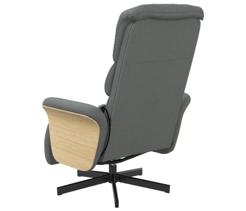 vidaXL masāžas atpūtas krēsls ar kāju balstu, tumši pelēks audums