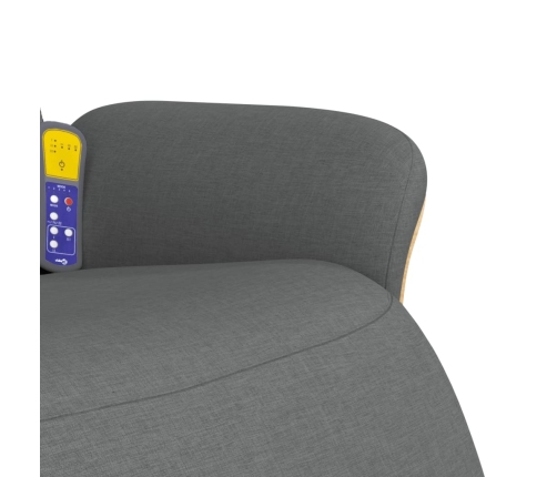 vidaXL masāžas atpūtas krēsls ar kāju balstu, tumši pelēks audums