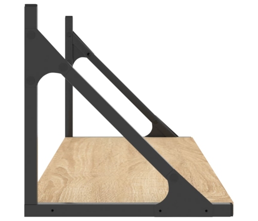 vidaXL sienas skapīši, 2 gab., ozola, 80x25x25,5 cm, inženierijas koks