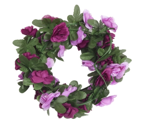 vidaXL Ziemassvētku ziedu vītnes, 6 gab., pavasarīgi violetas, 250 cm