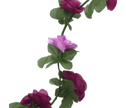 vidaXL Ziemassvētku ziedu vītnes, 6 gab., pavasarīgi violetas, 250 cm