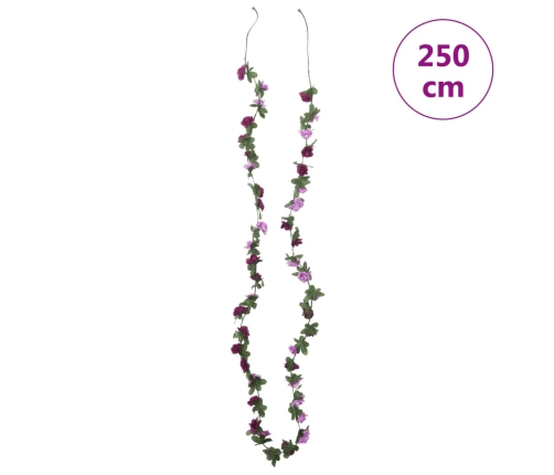 vidaXL Ziemassvētku ziedu vītnes, 6 gab., pavasarīgi violetas, 250 cm