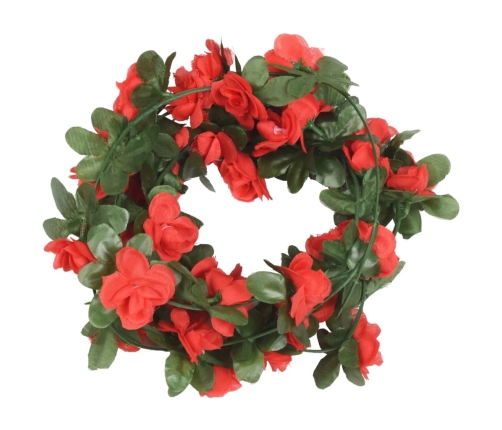 vidaXL Ziemassvētku ziedu vītnes, 6 gab., sarkanas, 250 cm