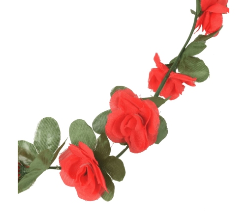 vidaXL Ziemassvētku ziedu vītnes, 6 gab., sarkanas, 250 cm