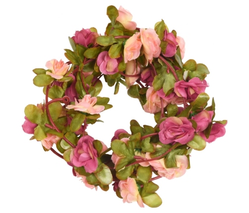 vidaXL Ziemassvētku ziedu vītnes, 6 gab., rozīgi sārtas, 250 cm