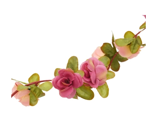 vidaXL Ziemassvētku ziedu vītnes, 6 gab., rozīgi sārtas, 250 cm