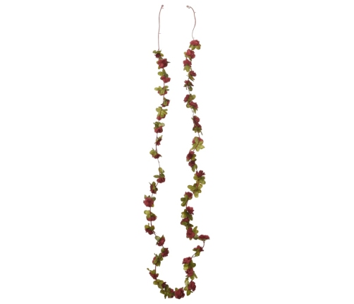 vidaXL Ziemassvētku ziedu vītnes, 6 gab., vīnsarkanas, 250 cm