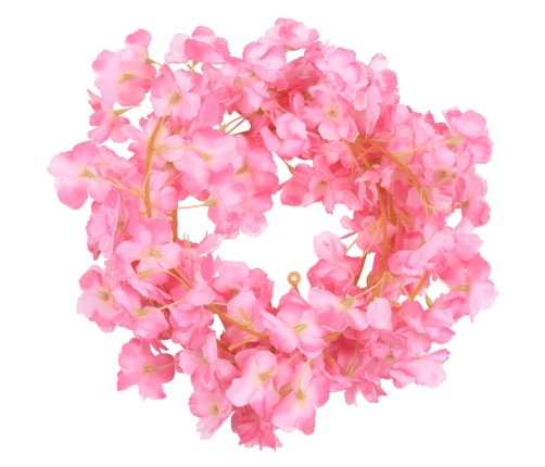 vidaXL Ziemassvētku ziedu vītnes, 6 gab., tumši violetas, 180 cm