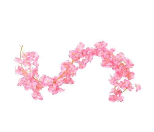 vidaXL Ziemassvētku ziedu vītnes, 6 gab., tumši violetas, 180 cm