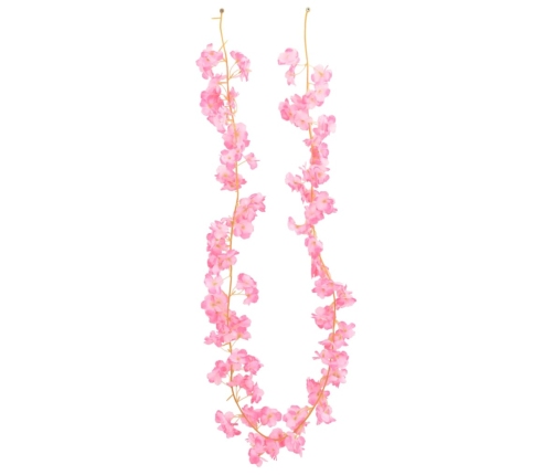 vidaXL Ziemassvētku ziedu vītnes, 6 gab., tumši violetas, 180 cm