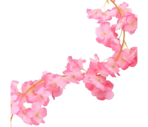 vidaXL Ziemassvētku ziedu vītnes, 6 gab., tumši violetas, 180 cm