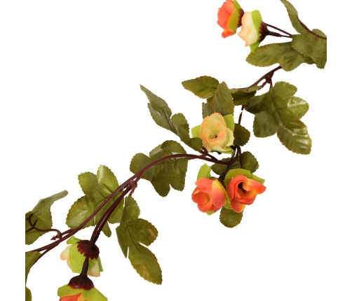 vidaXL Ziemassvētku ziedu vītnes, 6 gab., rozīgi sārtas, 215 cm