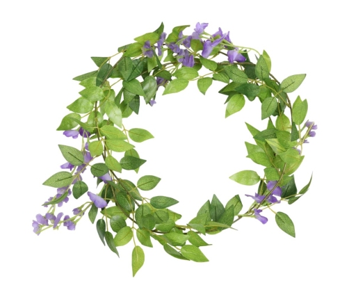 vidaXL Ziemassvētku ziedu vītnes, 6 gab., violetas, 200 cm