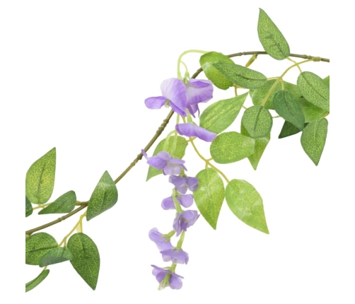 vidaXL Ziemassvētku ziedu vītnes, 6 gab., violetas, 200 cm