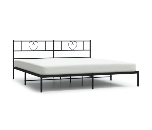 vidaXL gultas rāmis ar galvgali, melns metāls, 200x200 cm