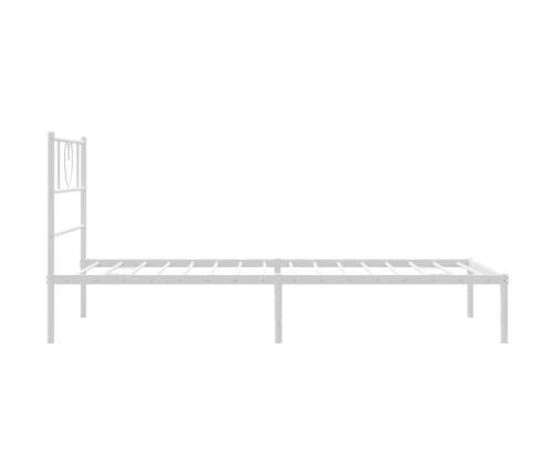 vidaXL gultas rāmis ar galvgali, balts metāls, 90x200 cm
