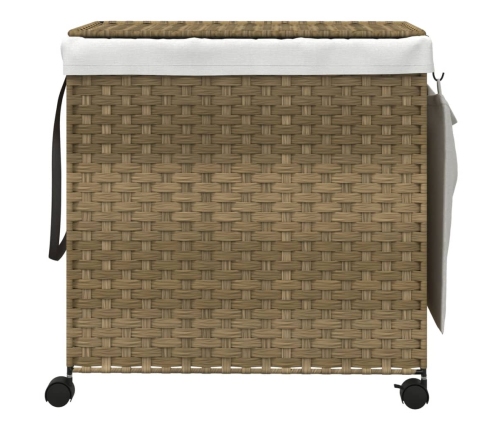 vidaXL veļas grozs ar riteņiem, 60x35x60,5 cm, rotangpalma