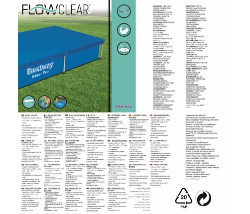 Bestway baseina pārklājs Flowclear, 221x150 cm