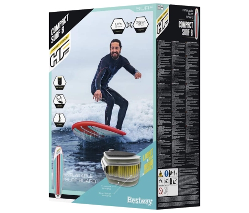 Bestway Hydro-Force piepūšams sup dēlis Compact Surf 8, 243x57x7 cm