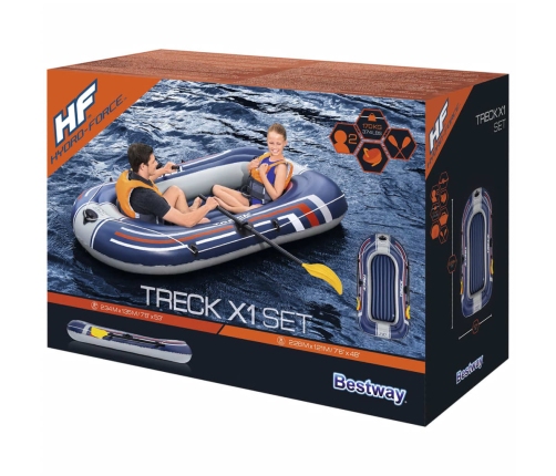 Bestway piepūšamā laiva Hydro-Force, ar airiem un pumpi, zila