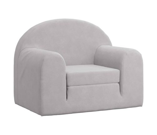 vidaXL bērnu dīvāngulta, gaiši pelēka, mīksts plīšs