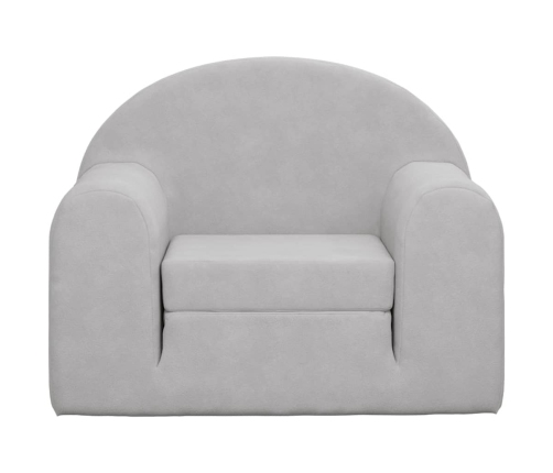 vidaXL bērnu dīvāngulta, gaiši pelēka, mīksts plīšs