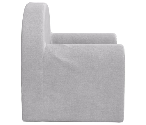 vidaXL bērnu dīvāngulta, gaiši pelēka, mīksts plīšs