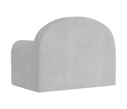 vidaXL bērnu dīvāngulta, gaiši pelēka, mīksts plīšs