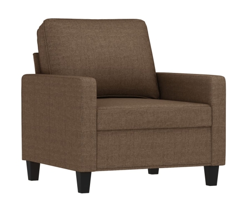 vidaXL atpūtas krēsls ar kājsoliņu, 60 cm, brūns audums