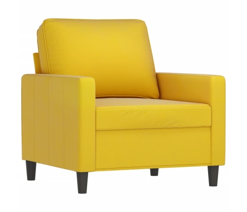 vidaXL atpūtas krēsls ar kājsoliņu, 60 cm, dzeltens samts