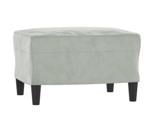 vidaXL trīsvietīgs dīvāns ar kājsoliņu, 180 cm, gaiši pelēks samts