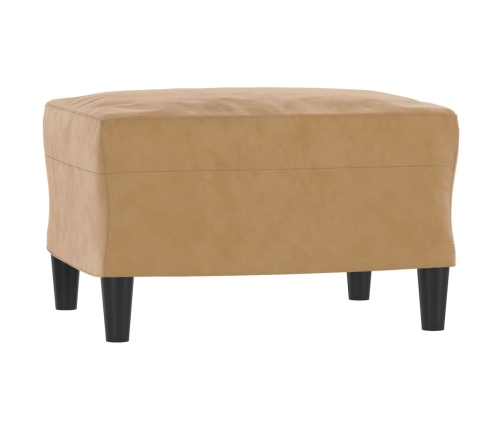 vidaXL trīsvietīgs dīvāns ar kājsoliņu, 180 cm, brūns samts