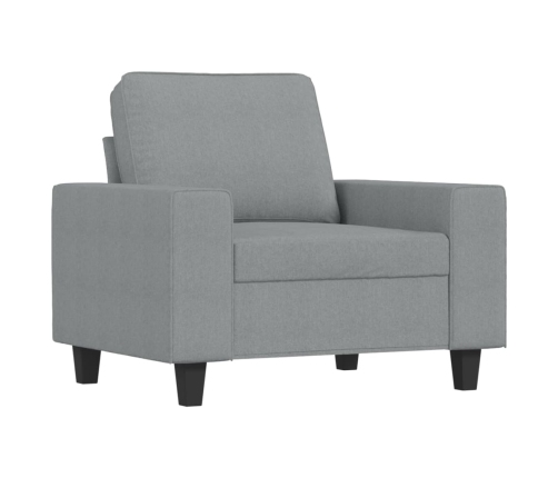 vidaXL atpūtas krēsls ar kājsoliņu, 60 cm, gaiši pelēks audums