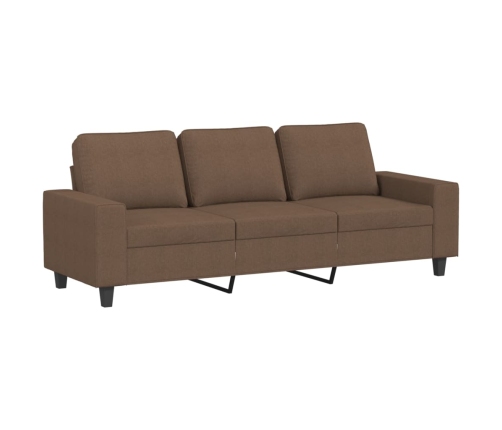 vidaXL trīsvietīgs dīvāns ar kājsoliņu, 180 cm, brūns audums