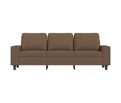 vidaXL trīsvietīgs dīvāns ar kājsoliņu, 180 cm, brūns audums