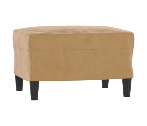 vidaXL trīsvietīgs dīvāns ar kājsoliņu, 180 cm, brūns samts