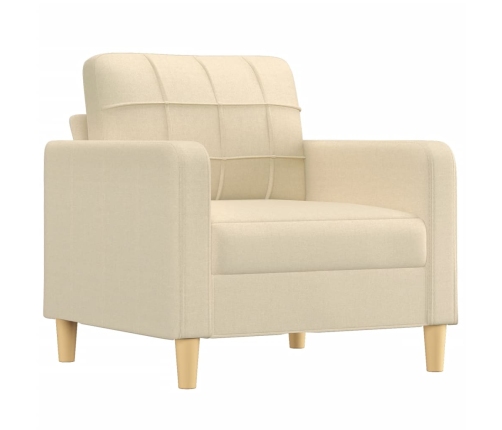 vidaXL četrdaļīgs dīvānu komplekts ar spilveniem, krēmkrāsas audums