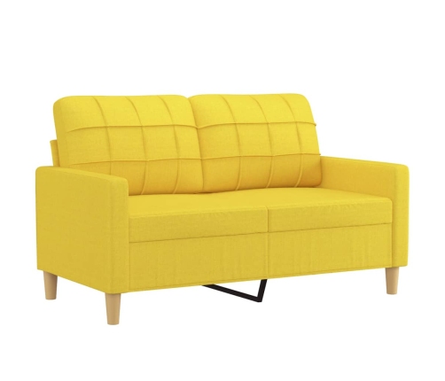 vidaXL četrdaļīgs dīvānu komplekts ar spilveniem, dzeltens audums